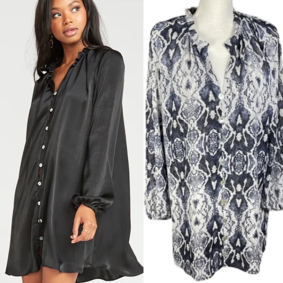 Show Me Your MuMu Dresses & Skirts - Show Me Your Mumu Dress Sz Small Mckenna Button Down Boho Sheer Reptile Snake